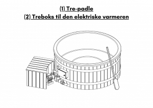 (1) Tre padle; (2) Treboks til den elektriske varmeren Utendørs badestamp elektrisk oppvarming ovn