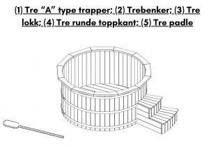 Badestamp i termotre byggesett kit