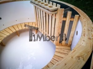 Badestamp i plast polypropylen med 2 LED of luftboble massasjesystem 12