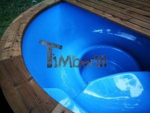 Badestamp i glassfiber med utvendig ovn TimberIN 17