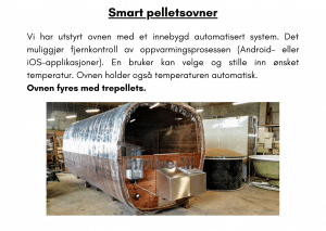 Smart pelletsovner for rektangulær badstue