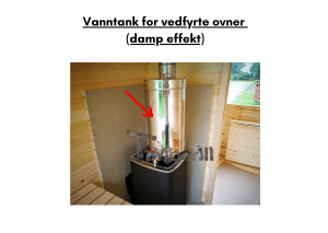 Vanntank for vedfyrte ovner (damp effekt) for rektangulær badstue