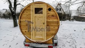 Utendørs fat sauna med trailer garderoben og vedovn (12)