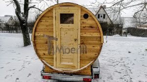 Utendørs fat sauna med trailer garderoben og vedovn (12)