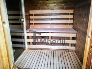Utendørs fat sauna med trailer garderoben og vedovn (15)