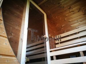 Utendørs fat sauna med trailer garderoben og vedovn (16)
