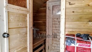 Utendørs fat sauna med trailer garderoben og vedovn (20)