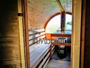 Utendørs fat sauna med trailer garderoben og vedovn (21)