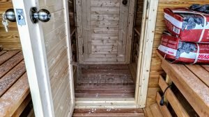 Utendørs fat sauna med trailer garderoben og vedovn (22)
