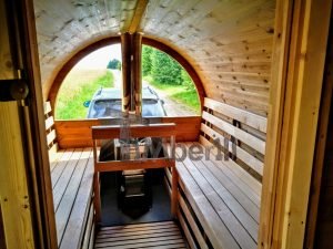 Utendørs fat sauna med trailer garderoben og vedovn (22)