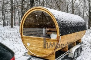 Utendørs fat sauna med trailer garderoben og vedovn (29)