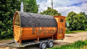 Utendørs fat sauna med trailer garderoben og vedovn (30)