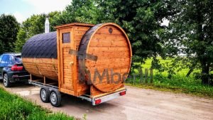 Utendørs fat sauna med trailer garderoben og vedovn (5)