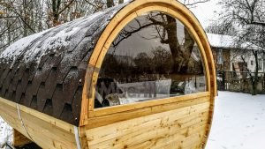 Utendørs fat sauna med trailer garderoben og vedovn (9)