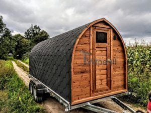 Utendørs igloo sauna med trailer garderoben og vedovn (1)
