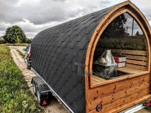 Utendørs igloo sauna med trailer garderoben og vedovn (16)
