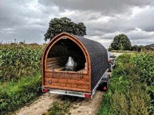 Utendørs igloo sauna med trailer garderoben og vedovn (19)