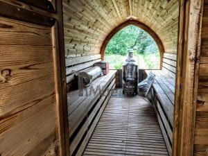 Utendørs igloo sauna med trailer garderoben og vedovn (29)
