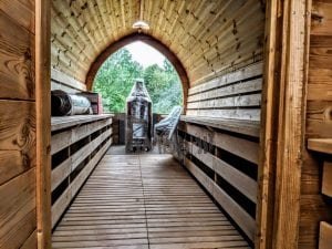 Utendørs igloo sauna med trailer garderoben og vedovn (30)