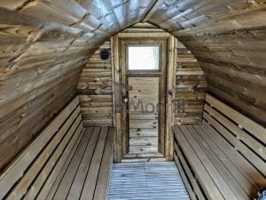 Utendørs igloo sauna med trailer garderoben og vedovn (38)