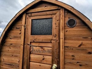 Utendørs igloo sauna med trailer garderoben og vedovn (7)