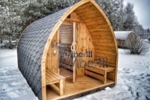 utendørs vedfyrt badstue Igloo type med veranda