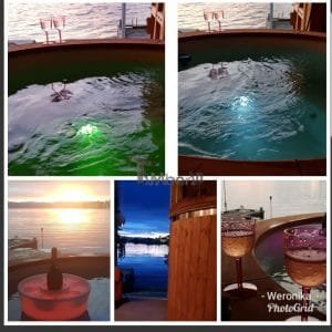 Badestamp i glassfiber med elektrisk oppvarming, Weronika, Husnes, Norge