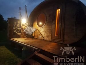 Utendørs hobbit stil badstue i tre (47)