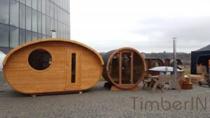 Utendørs hobbit stil badstue i tre (49)