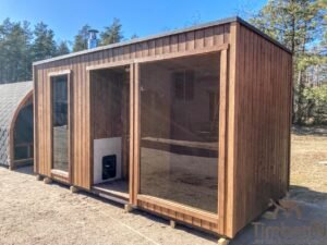 Moderne badstue utendørs sauna hytte (19)