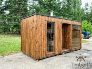 Moderne badstue utendørs sauna hytte (6)