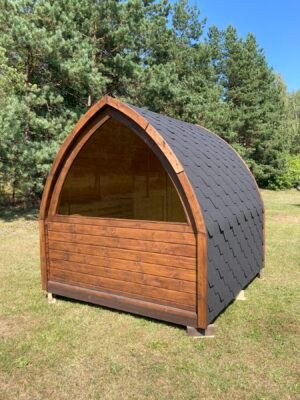 LAGERMODELL Utendørs trebastu for hage igloo design (5)