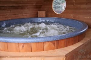 Utendørs oval badstue med integrert boblebad (46)