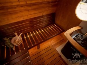 Utendørs oval badstue med integrert boblebad (73)