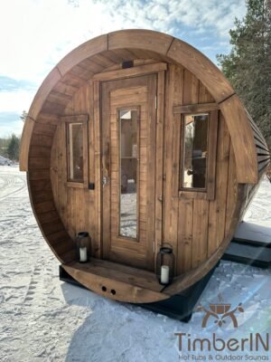 Utendørs badstuer sauna tønne med åpent tak (2)