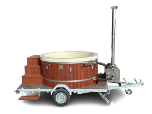 Badestamp i plast på tilhenger (1)